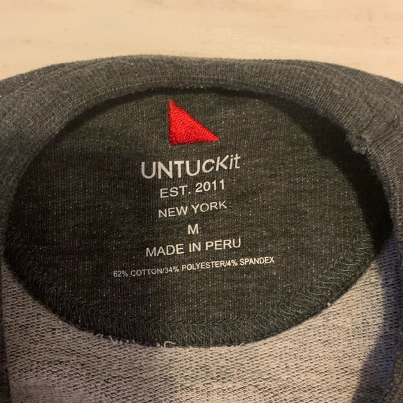 Mens UNTUCKit Casual Grey Crewneck - Picture 3 of 4